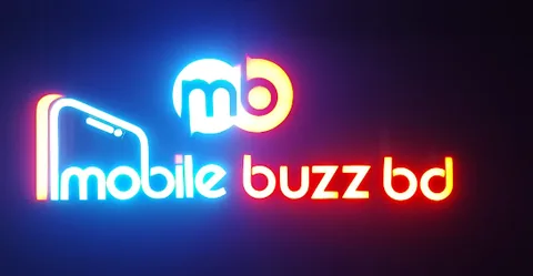 Neon-effect LED shop sign produced for Mobile Buzz BD